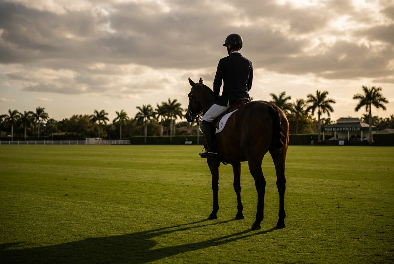 Equestrian rider on Palm Beach polo grounds